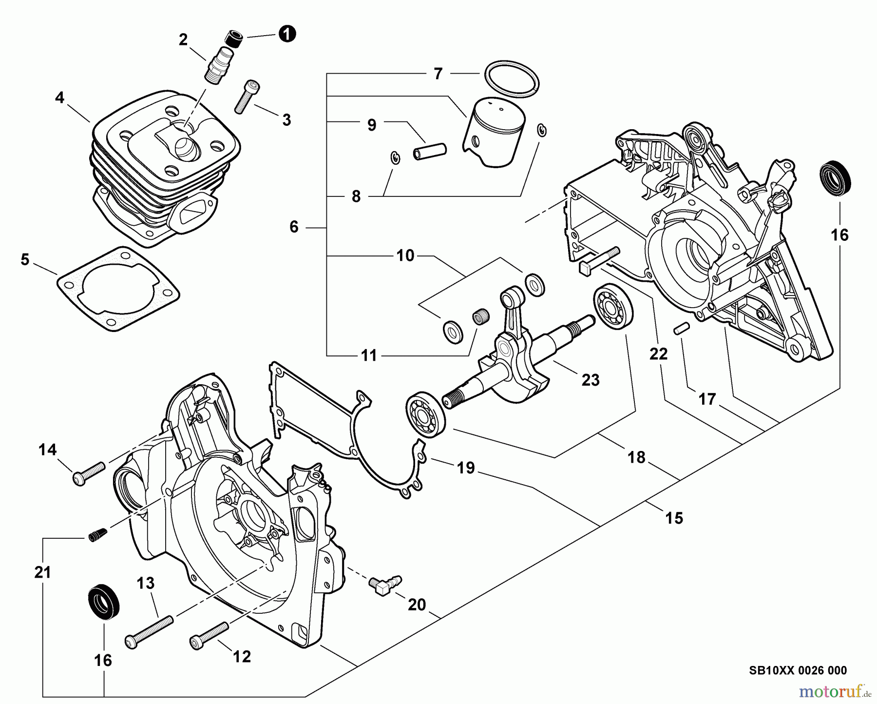 Echo Sägen, Kettensägen CS-620P - Echo Chainsaw, Engine, Crankcase