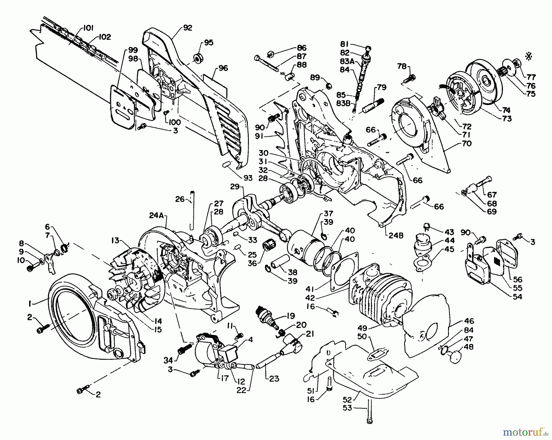  Echo Sägen, Kettensägen CS-650EVL - Echo Chainsaw Engine,Exhaust,Ignition,Clutch,Oiler Automatic,Crankcase,Cutting Attach