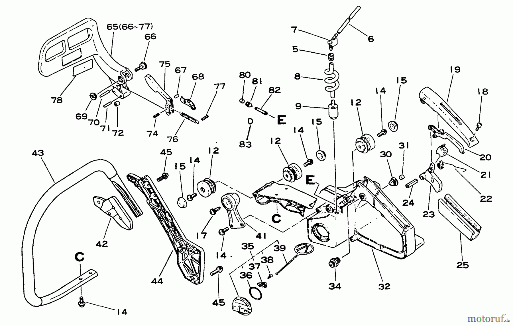 Echo Sägen, Kettensägen CS-6700 - Echo Chainsaw Handles, Fuel System