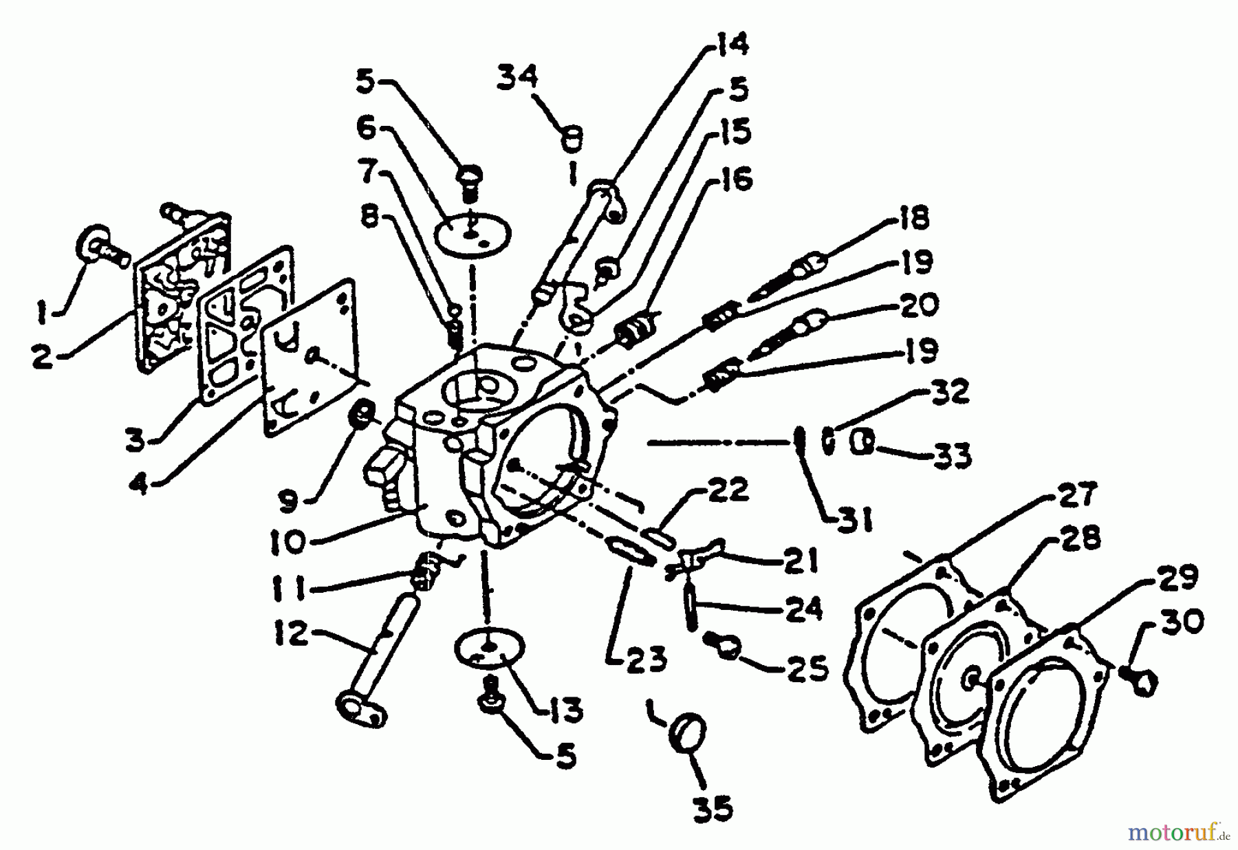 Echo Sägen, Kettensägen CS-6700 - Echo Chainsaw, S/N: 001001 - 023377 Carburetor