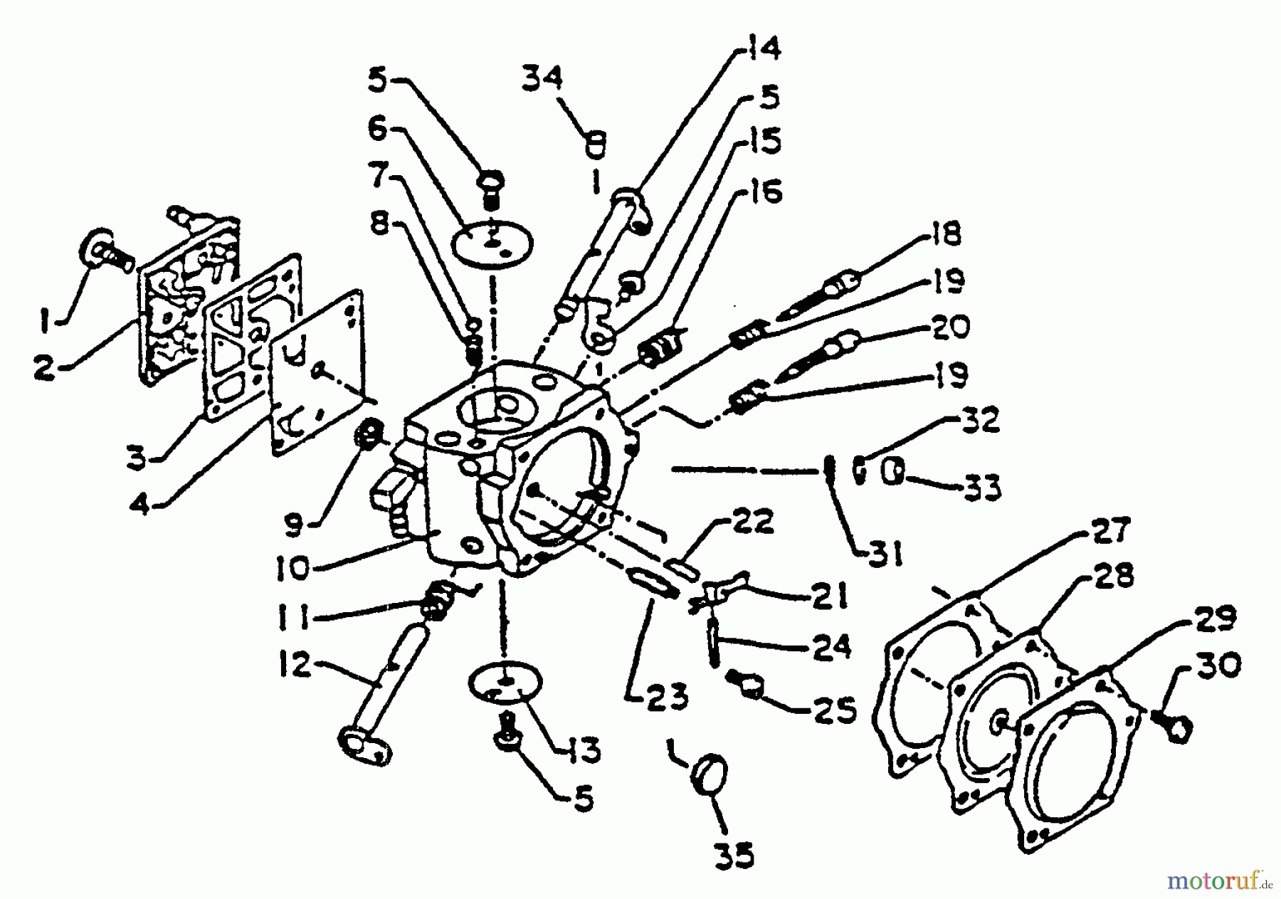 Echo Sägen, Kettensägen CS-6700 - Echo Chainsaw, S/N: 023378 - 031240 Carburetor