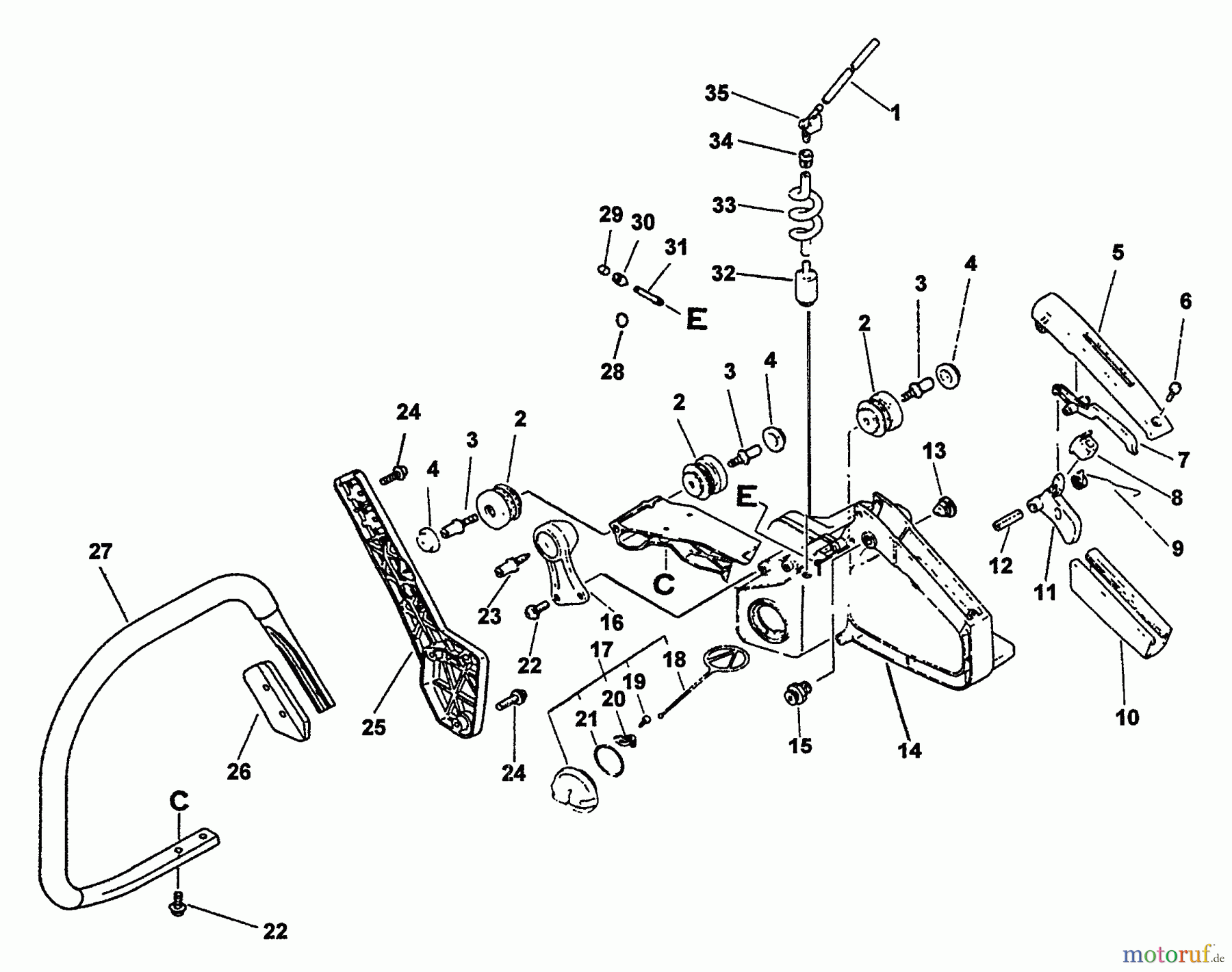 Echo Sägen, Kettensägen CS-6700 - Echo Chainsaw, S/N: 031241 - 999999 Handles, Fuel System