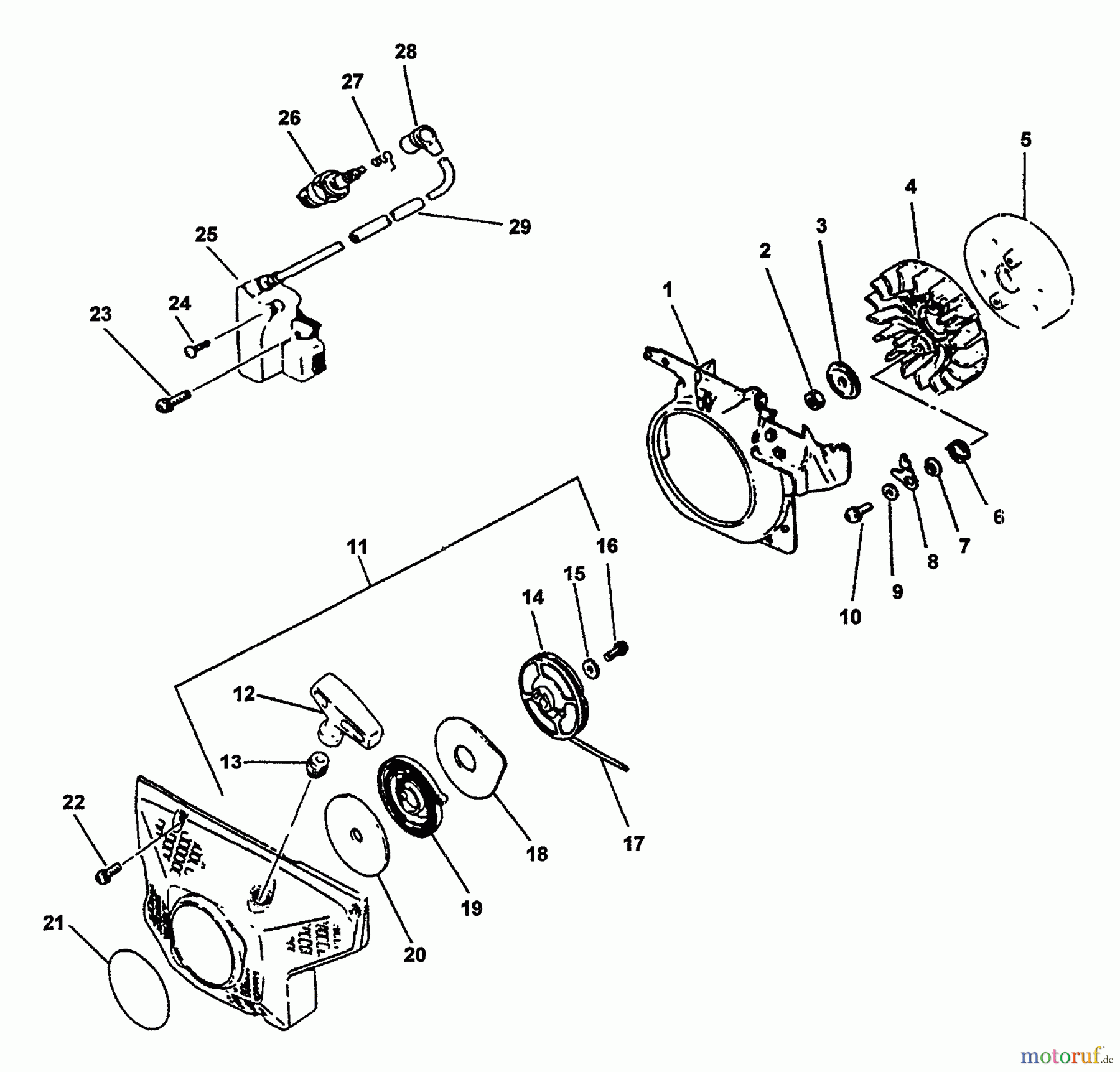 Echo Sägen, Kettensägen CS-6700 - Echo Chainsaw, S/N: 031241 - 999999 Ignition, Starter