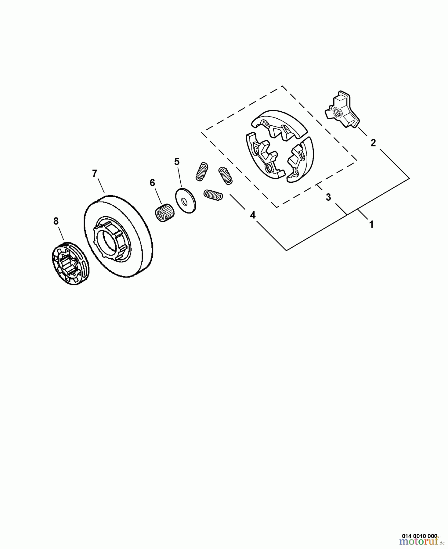 Echo Sägen, Kettensägen CS-680 - Echo Chainsaw, S/N: C03203001001 - C03203999999 Clutch