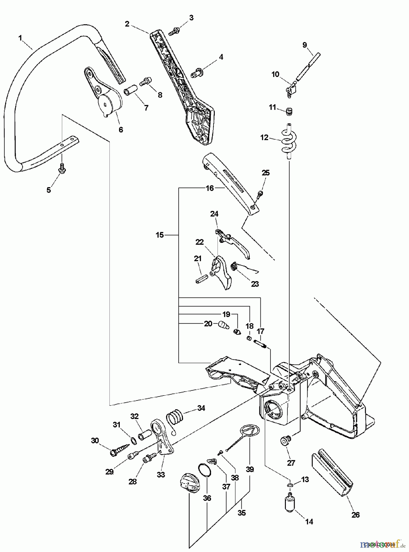 Echo Sägen, Kettensägen CS-680 - Echo Chainsaw, S/N: C03203001001 - C03203999999 Handle, Trigger