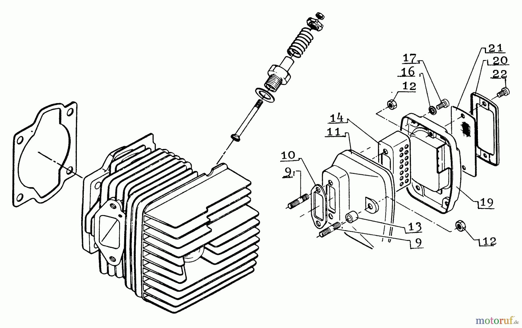 Echo Sägen, Kettensägen CS-601S - Echo Chainsaw Cylinder, Muffler: Spark Arrester Muffler - OPTION