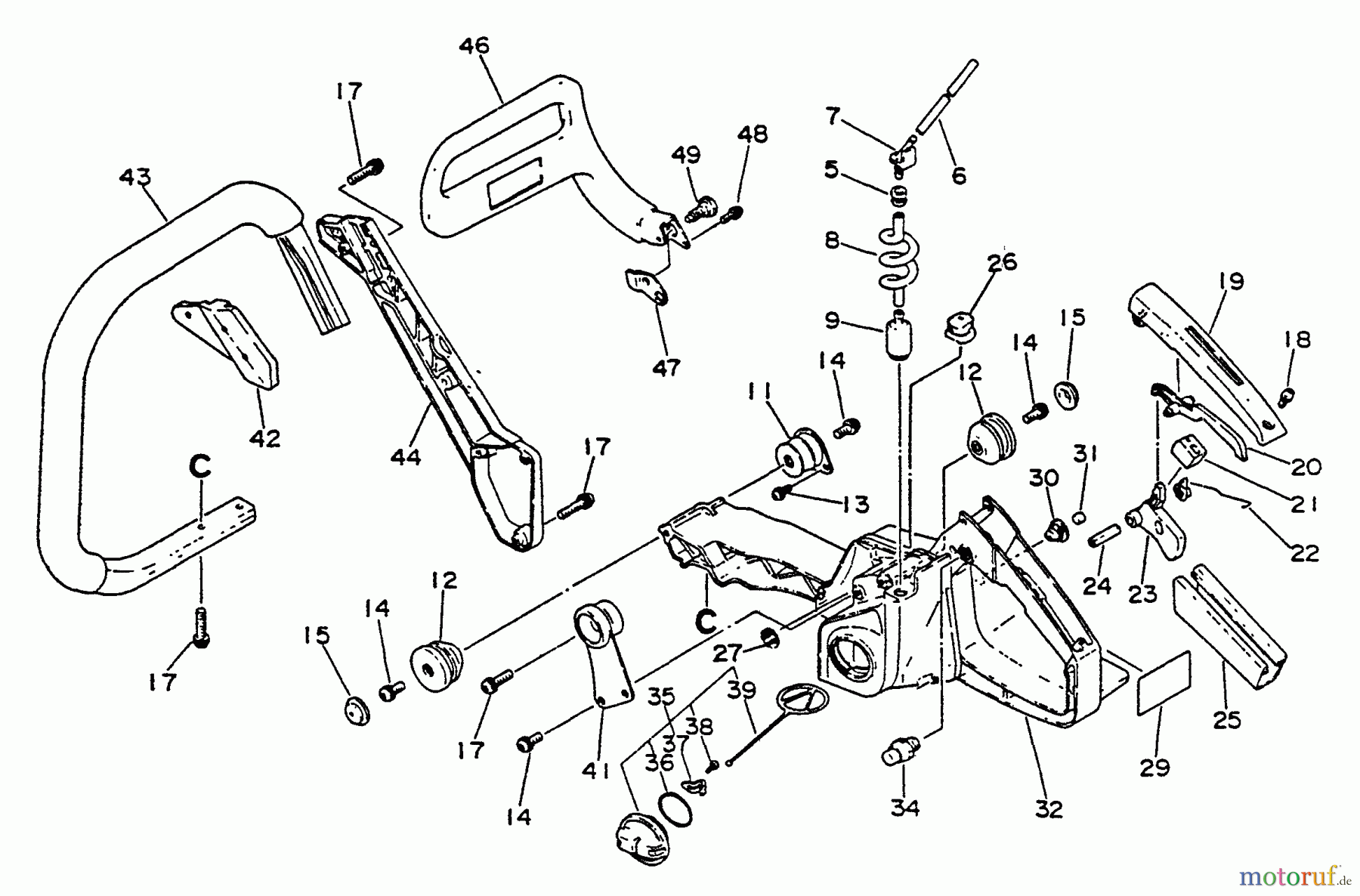 Echo Sägen, Kettensägen CS-8000 - Echo Chainsaw Handles, Fuel System