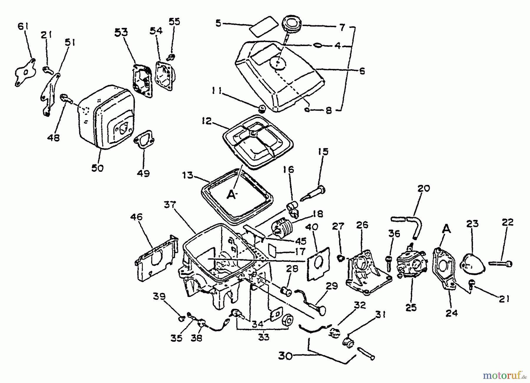 Echo Sägen, Kettensägen CS-8000 - Echo Chainsaw Intake, Exhaust, Air Cleaner