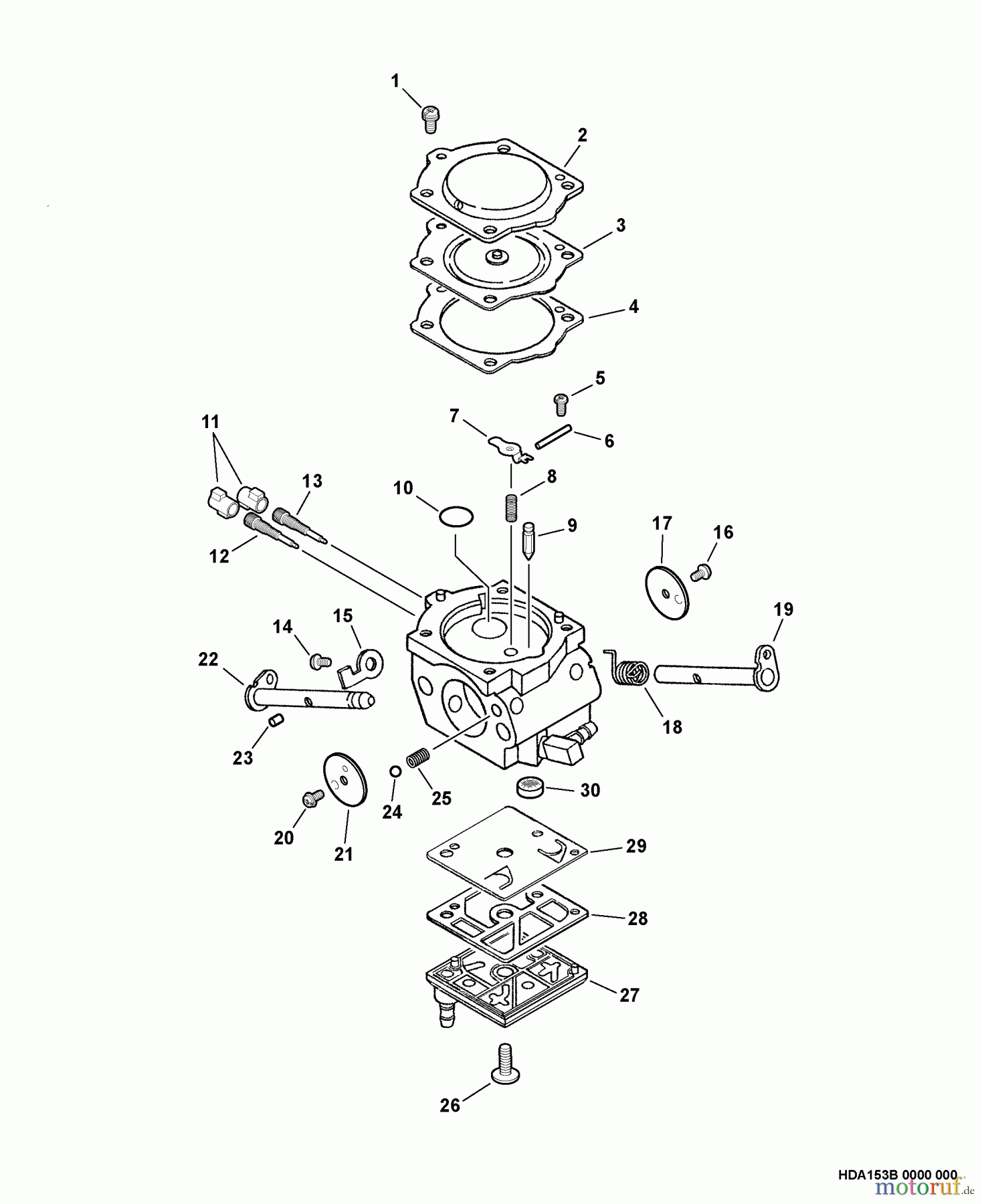 Echo Sägen, Kettensägen CS-8000 - Echo Chainsaw, S/N: C48003001001 - C48003999999 Carburetor -- HDA-153B