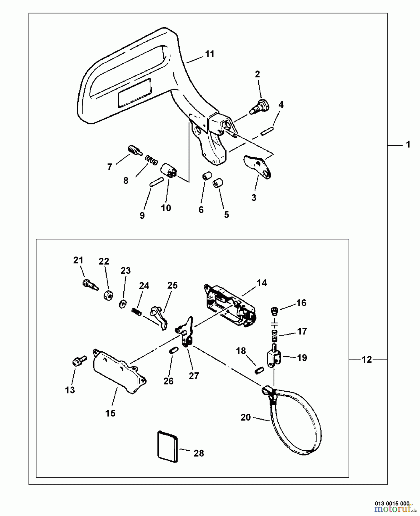  Echo Sägen, Kettensägen CS-8000 - Echo Chainsaw, S/N: C48003001001 - C48003999999 Chain Brake