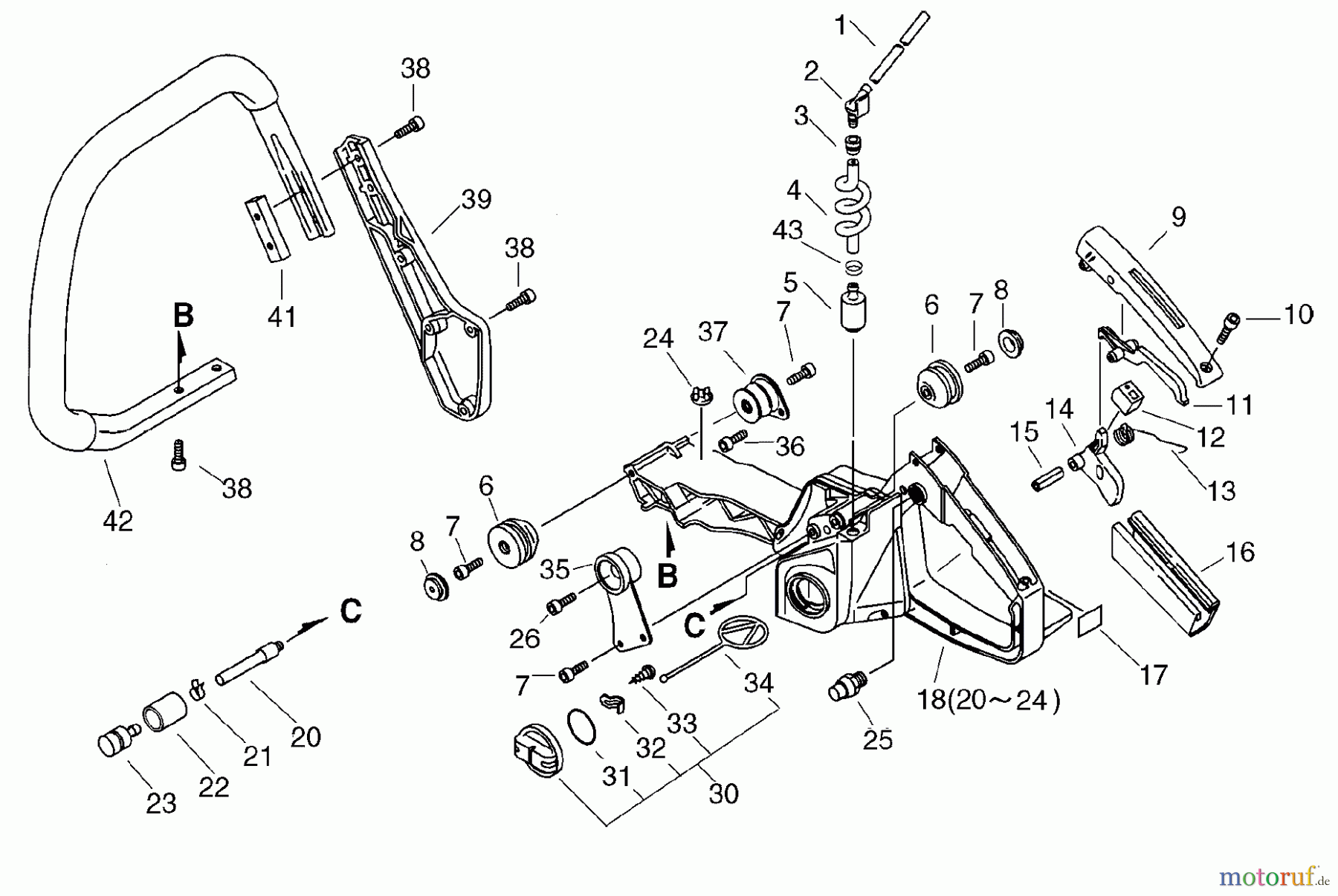 Echo Sägen, Kettensägen CS-8002 - Echo Chainsaw Handle