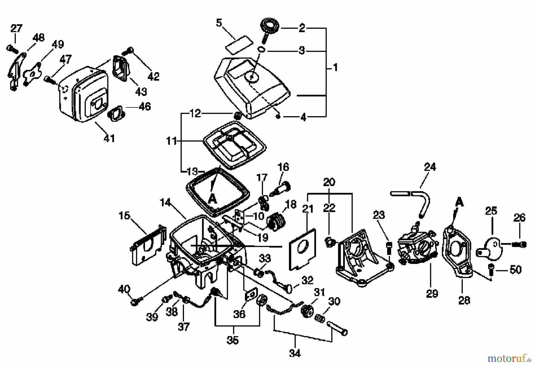 Echo Sägen, Kettensägen CS-8002 - Echo Chainsaw, Air Cleaner, Carburetor, Muffler