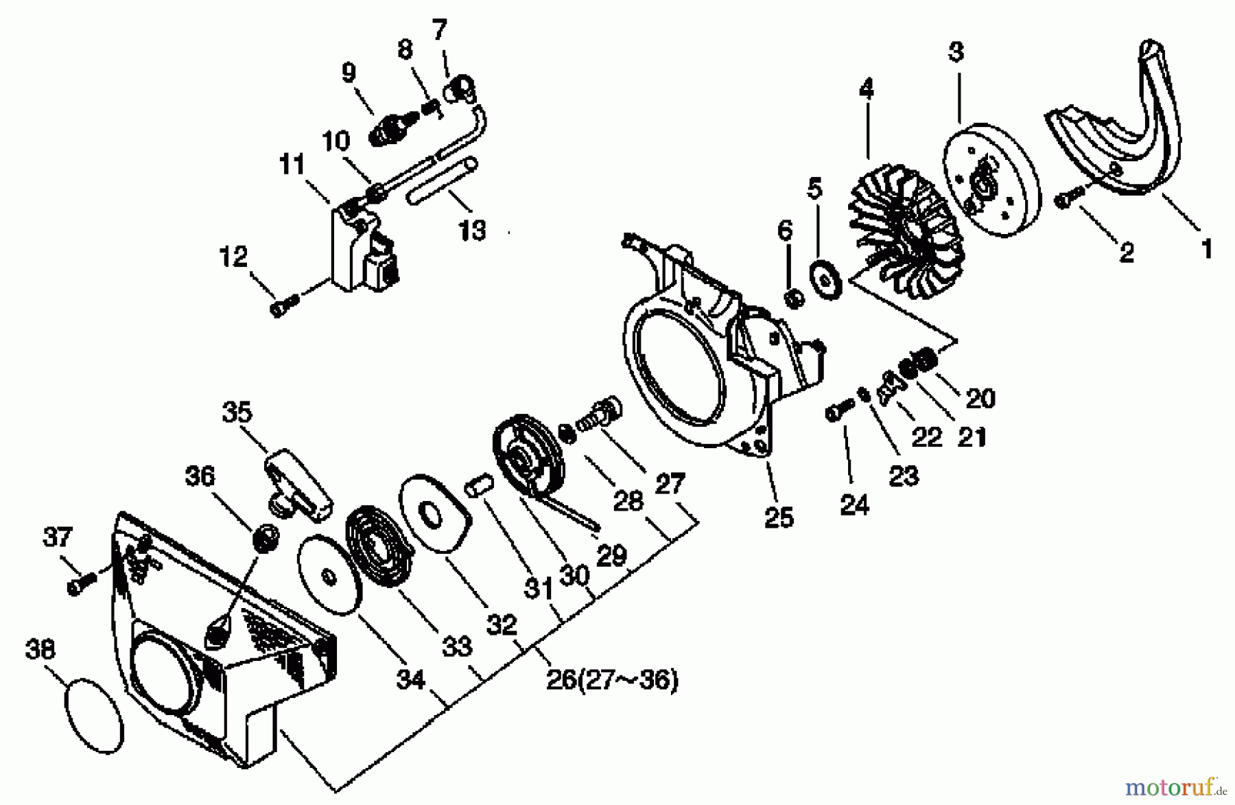 Echo Sägen, Kettensägen CS-8002 - Echo Chainsaw, Starter, Magneto