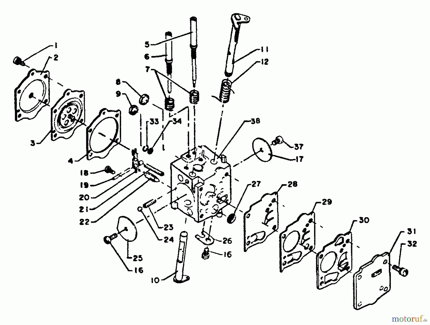 Echo Sägen, Kettensägen CS-900EVL - Echo Chainsaw, S/N: 00000 - 06800 Carburetor