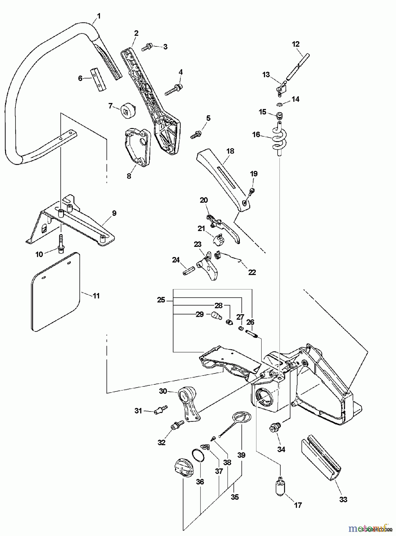 Echo Trennsägen CSG-670 - Echo Cut-Off Saw, S/N: 001001 - 999999 (Type 1E) Handles, Fuel System