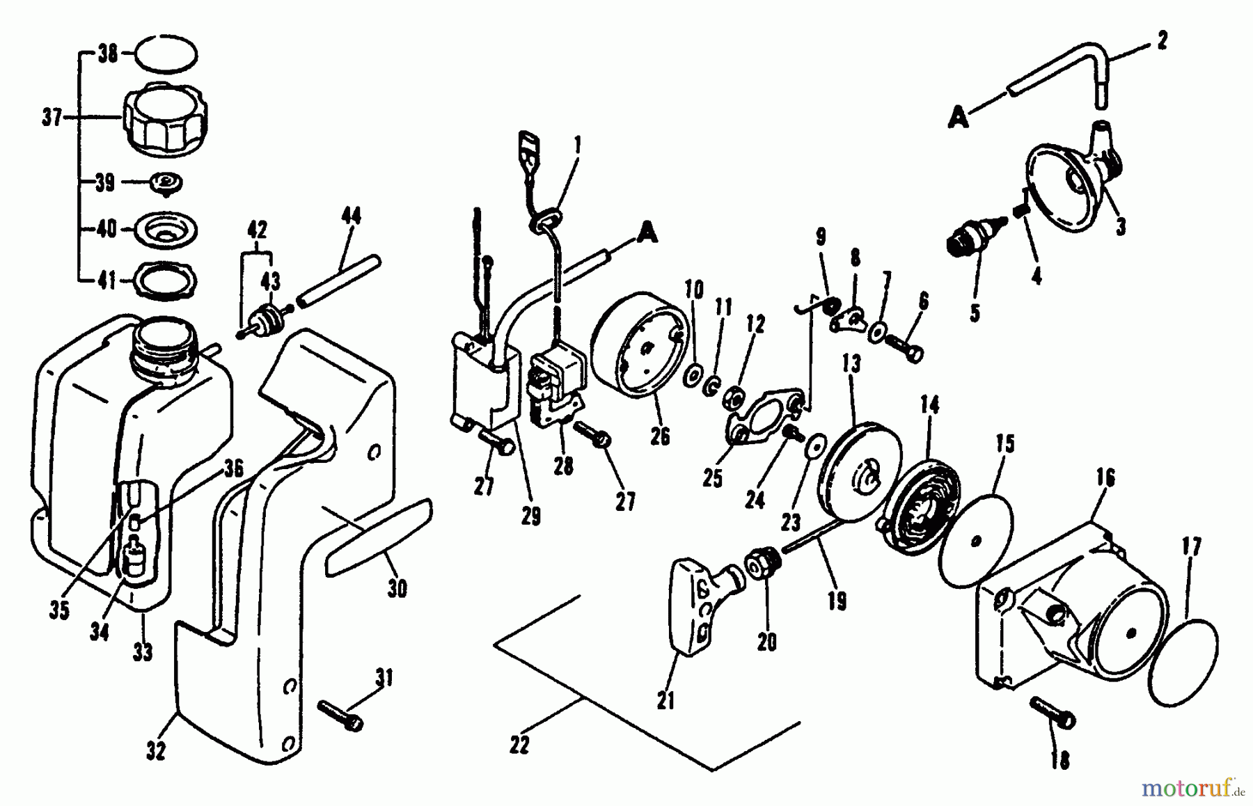 Echo Bläser / Sauger / Häcksler / Mulchgeräte PB-210E - Echo Hand Held Blower (Type 1) Fuel System, Ignition, Starter