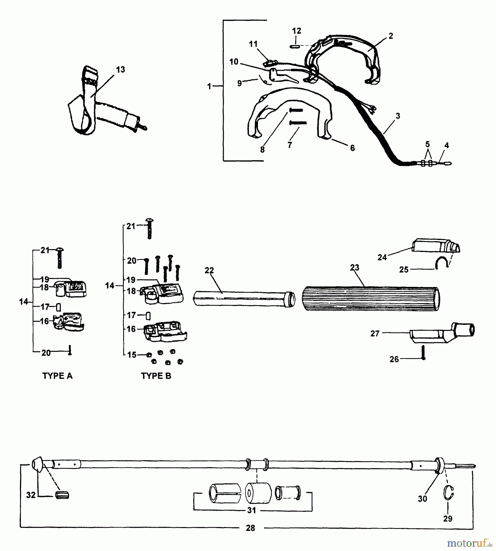 Echo Hochentaster PP-1400 - Echo Pole Saw / Pruner (Type 1) Driveshaft, Handle, Harness
