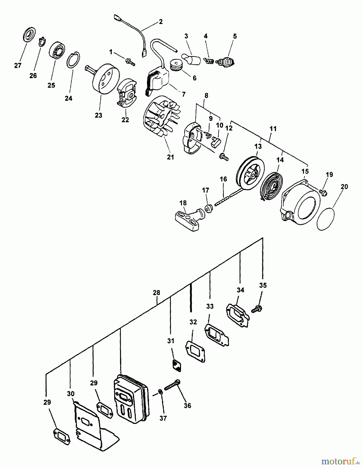 Echo Hochentaster PP-1400 - Echo Pole Saw / Pruner (Type 1) Ignition, Starter, Clutch
