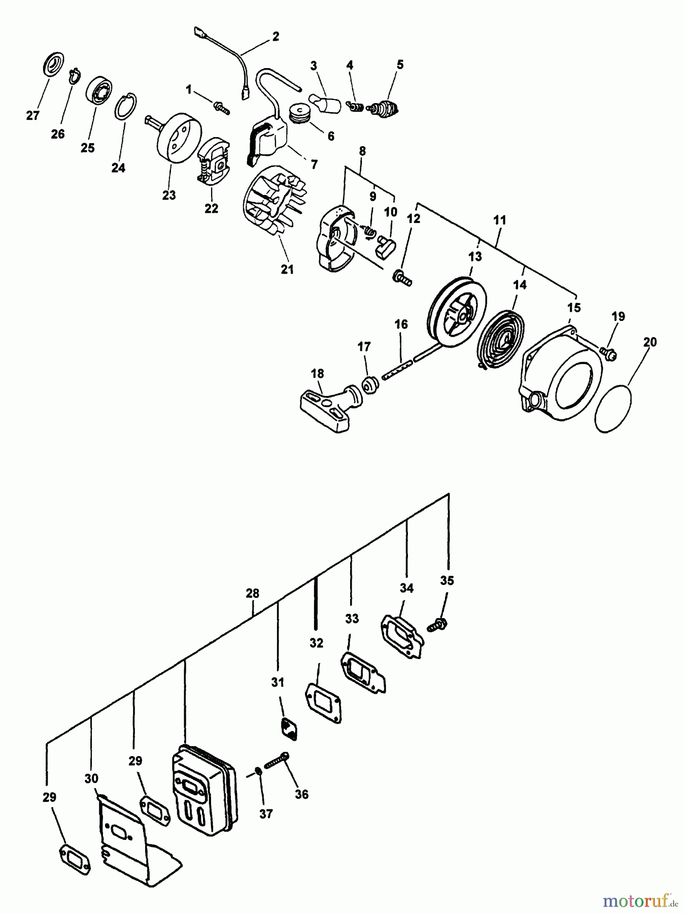  Echo Hochentaster PP-800 - Echo Pole Saw / Pruner (Type 1) Ignition, Starter, Clutch, Muffler