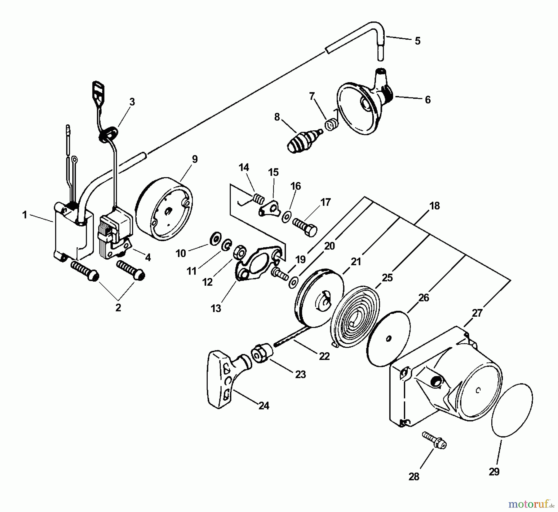 Echo Bläser / Sauger / Häcksler / Mulchgeräte	 PB-211 - Echo Hand Held Blower, S/N: 02001001 - 02999999 Ignition, Starter