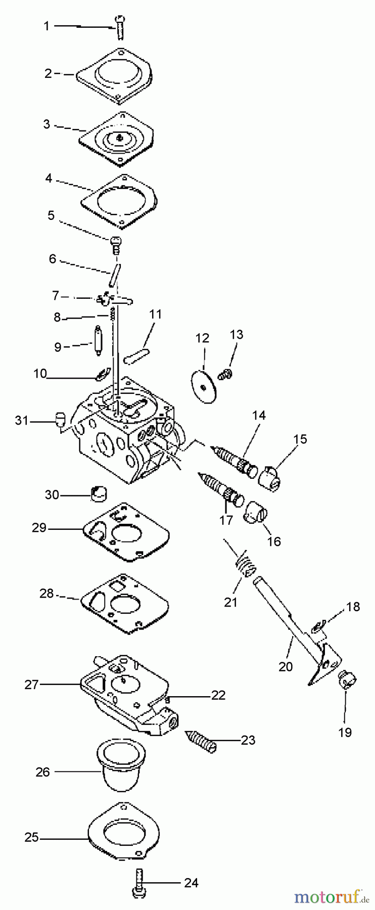 Echo Hochentaster PPF-2100 - Echo Pole Saw / Pruner, S/N: 509500 - 999999 (Type 1E) Carburetor