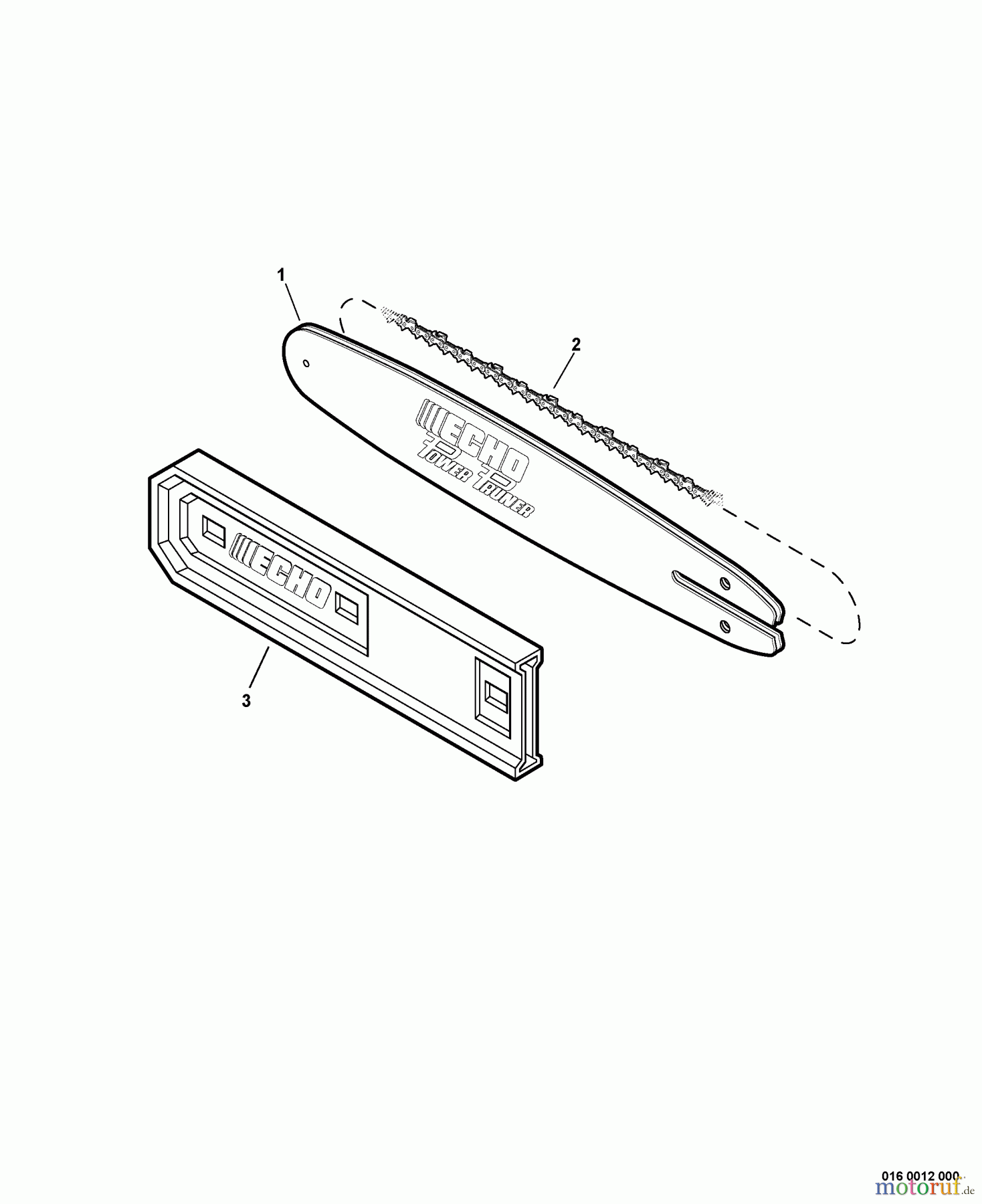 Echo Hochentaster PPF-210 - Echo Pole Saw / Pruner, S/N: 08001001 - 08999999 Guide Bar, Saw Chain, Guide Bar Cover