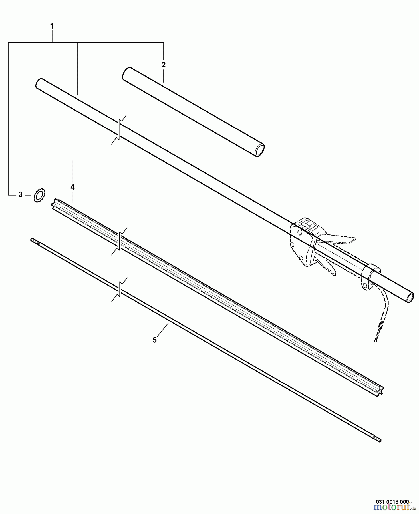 Echo Hochentaster PPF-210 - Echo Pole Saw / Pruner, S/N: E08112001001 - E08112999999 Main Pipe Assembly, Driveshaft