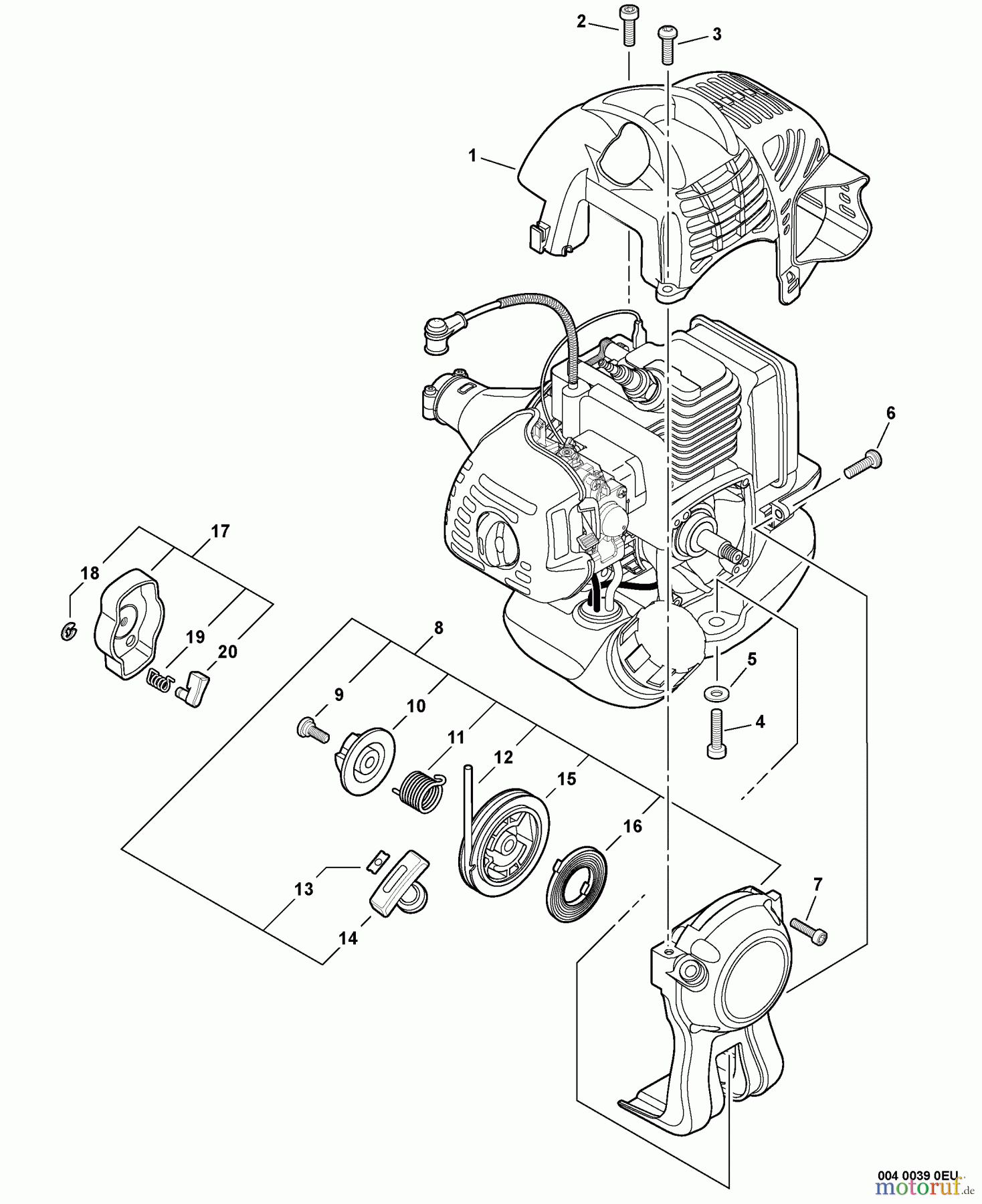  Echo Hochentaster PPT-235ES - Echo Pole Saw / Pruner (Type 1E), S/N: S07037001001 - S07037999999 Engine Cover, Starter