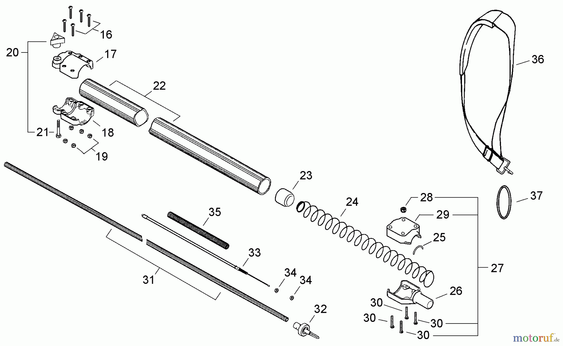  Echo Hochentaster PPT-2400 - Echo Pole Saw / Pruner (Type 1E), S/N: E14220001001 - E14220999999 Main Pipe, Harness