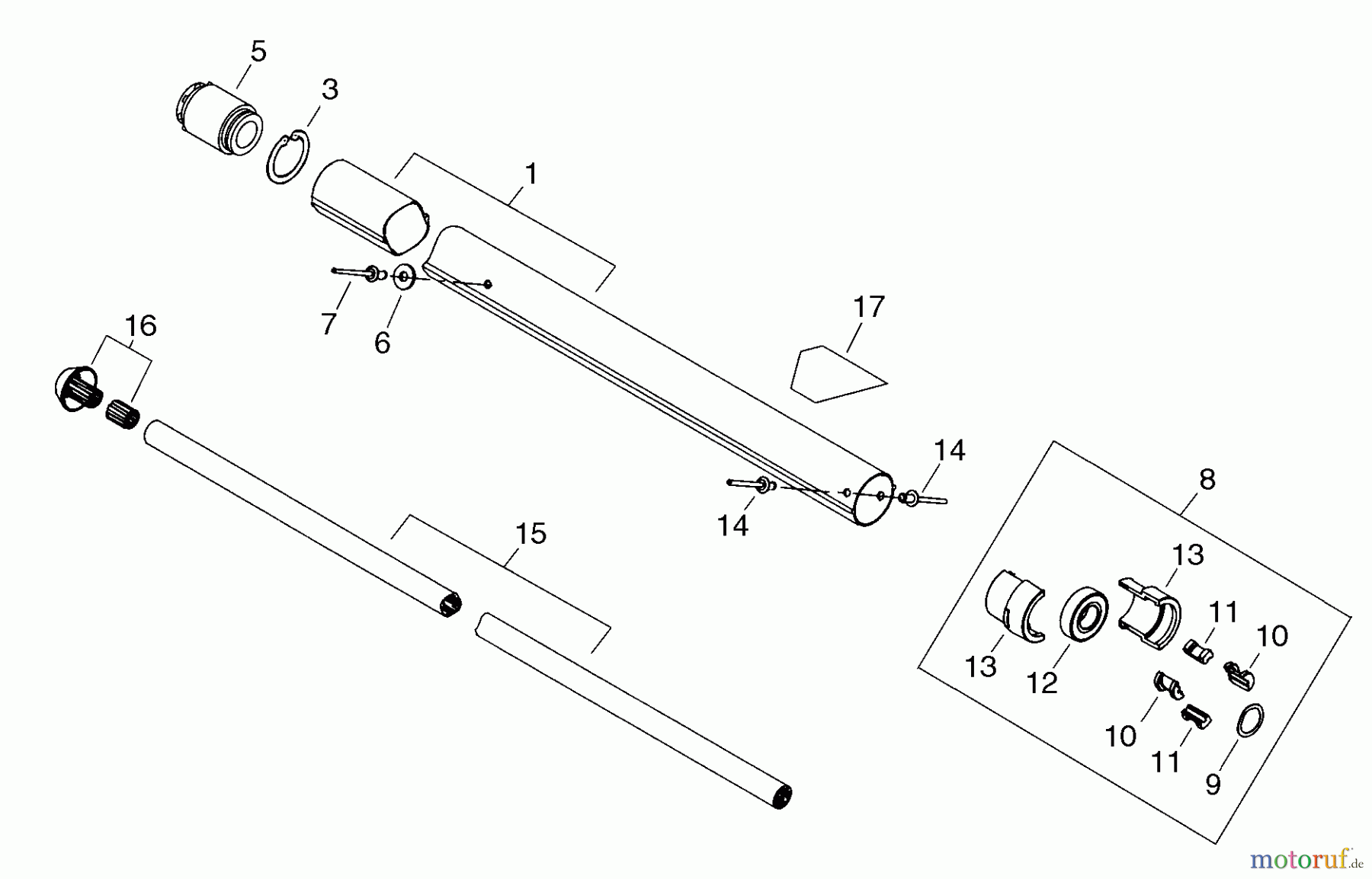 Echo Hochentaster PPT-2400 - Echo Pole Saw / Pruner (Type 1E), S/N: E14536001001 - E14536999999 Upper Pipe