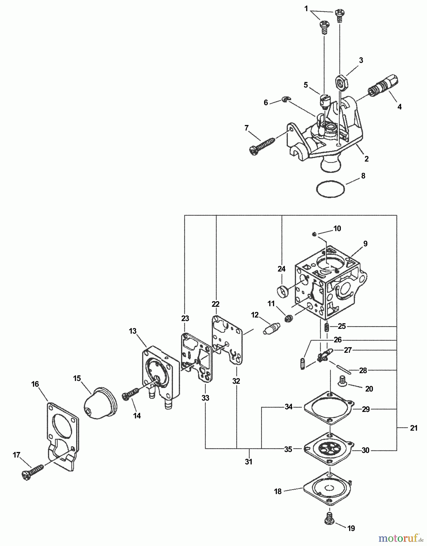 Echo Bläser / Sauger / Häcksler / Mulchgeräte PB-230LN - Echo Hand Held Blower, S/N: 04001001 - 04999999 Carburetor -- RB-K60A