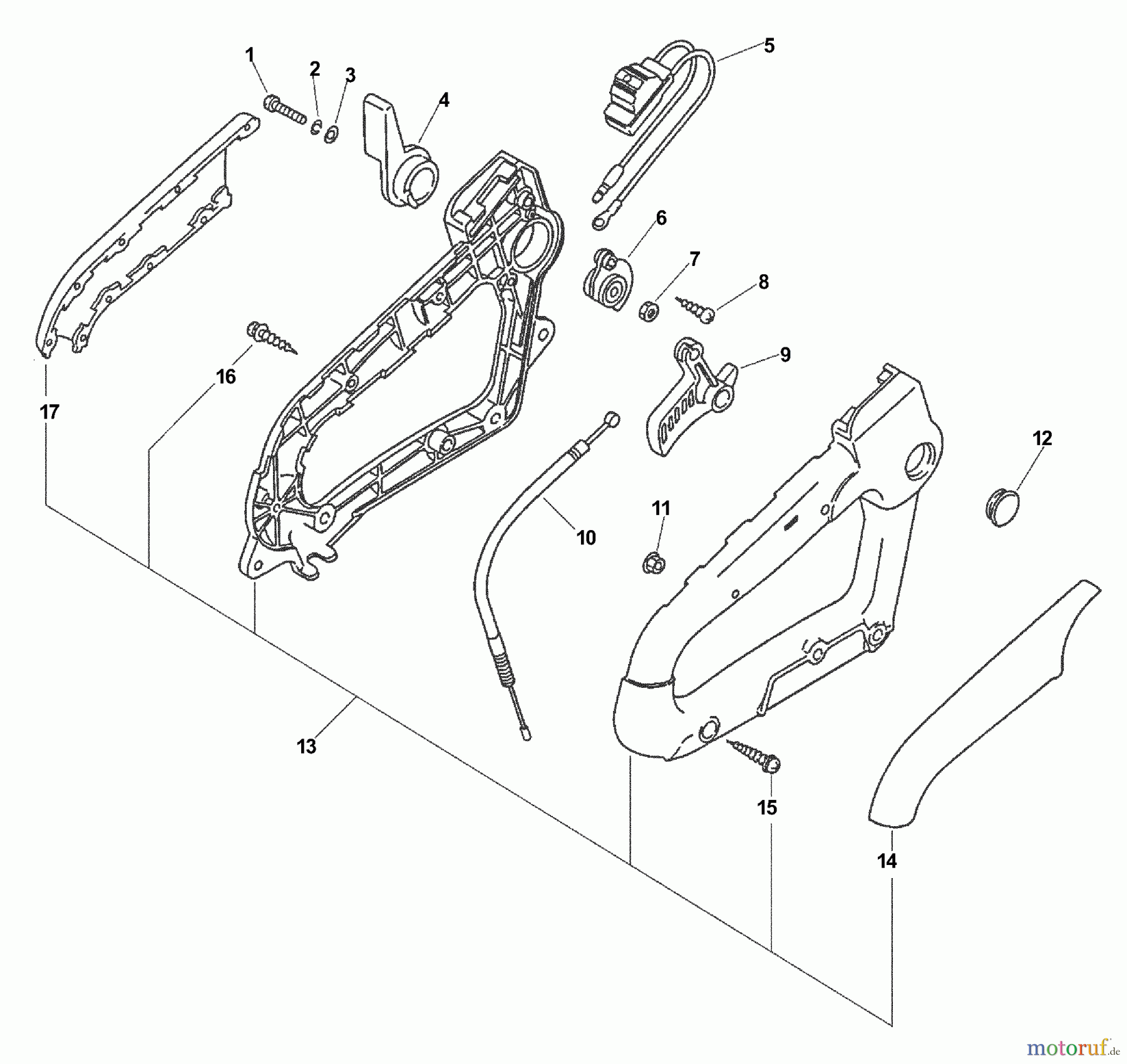 Echo Bläser / Sauger / Häcksler / Mulchgeräte PB-230LN - Echo Hand Held Blower, S/N: 05001001 - 05999999 Handle, Ignition Switch, Throttle Cable