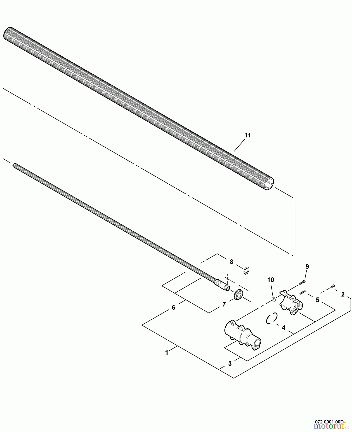  Echo Hochentaster PPT-265 - Echo Pole Saw / Pruner, S/N: E07811001001 - E07811999999 Main Pipe -- Lower  S/N: E07811003179 - E07811999999
