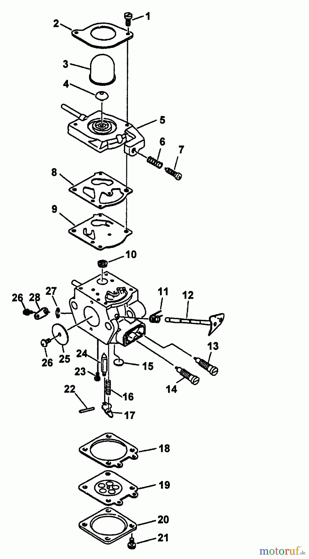 Echo Bläser / Sauger / Häcksler / Mulchgeräte PB-2400 - Echo Hand Held Blower (Type 1) Carburetor WT-417