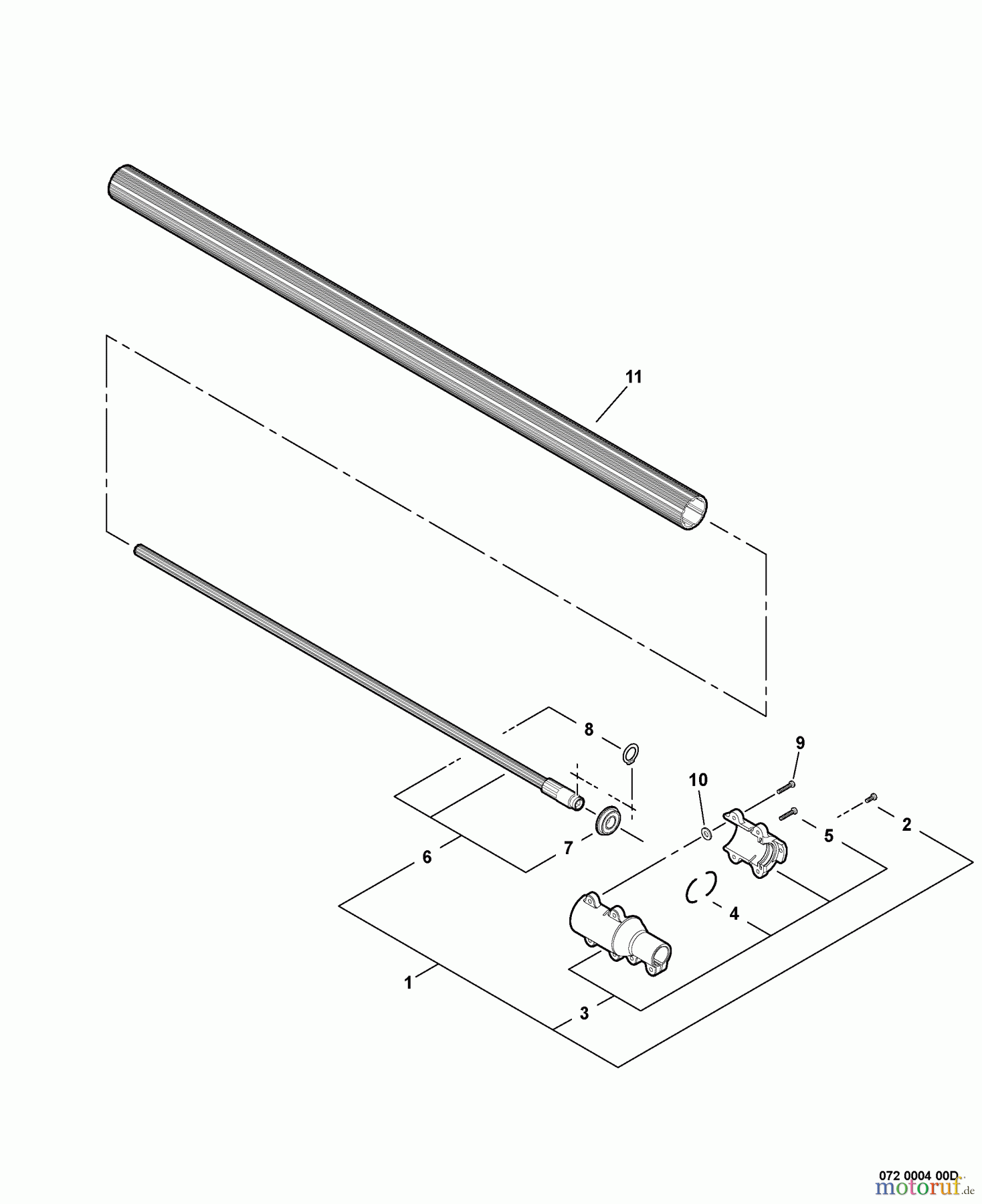 Echo Hochentaster PPT-265S - Echo Pole Saw / Pruner, S/N: E07111001001 - E07111999999 Main Pipe -- Lower S/N: E07111001385 - E07111999999