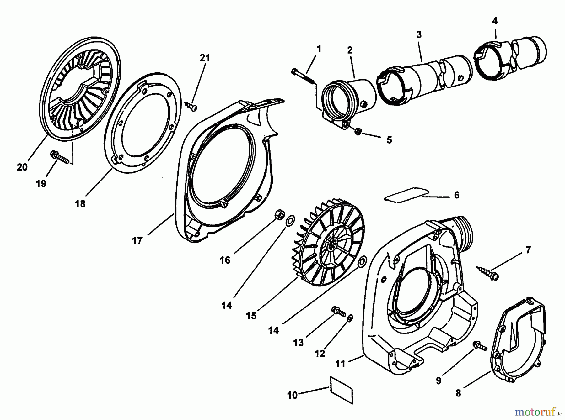 Echo Bläser / Sauger / Häcksler / Mulchgeräte PB-2400 - Echo Hand Held Blower (Type 1) Fan Case, Blower Pipes