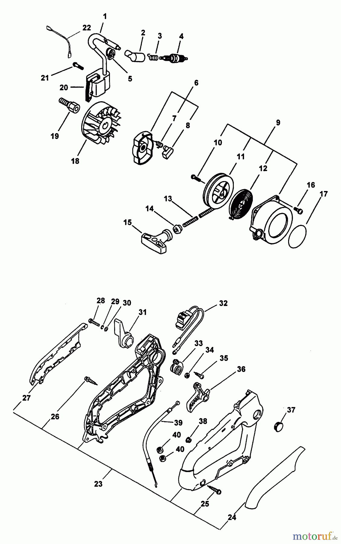  Echo Bläser / Sauger / Häcksler / Mulchgeräte	 PB-2400 - Echo Hand Held Blower (Type 1) Ignition, Starter, Handle, Stop Switch, Throttle