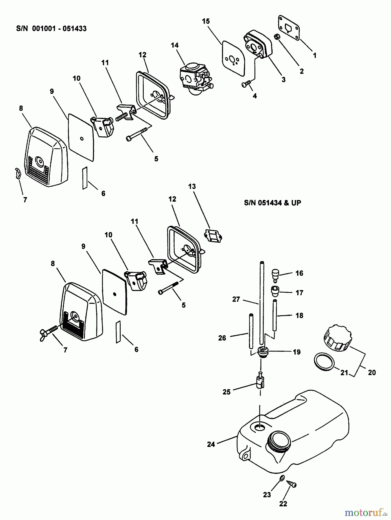  Echo Bläser / Sauger / Häcksler / Mulchgeräte	 PB-2400 - Echo Hand Held Blower (Type 1) Intake, Air Filter, Fuel System