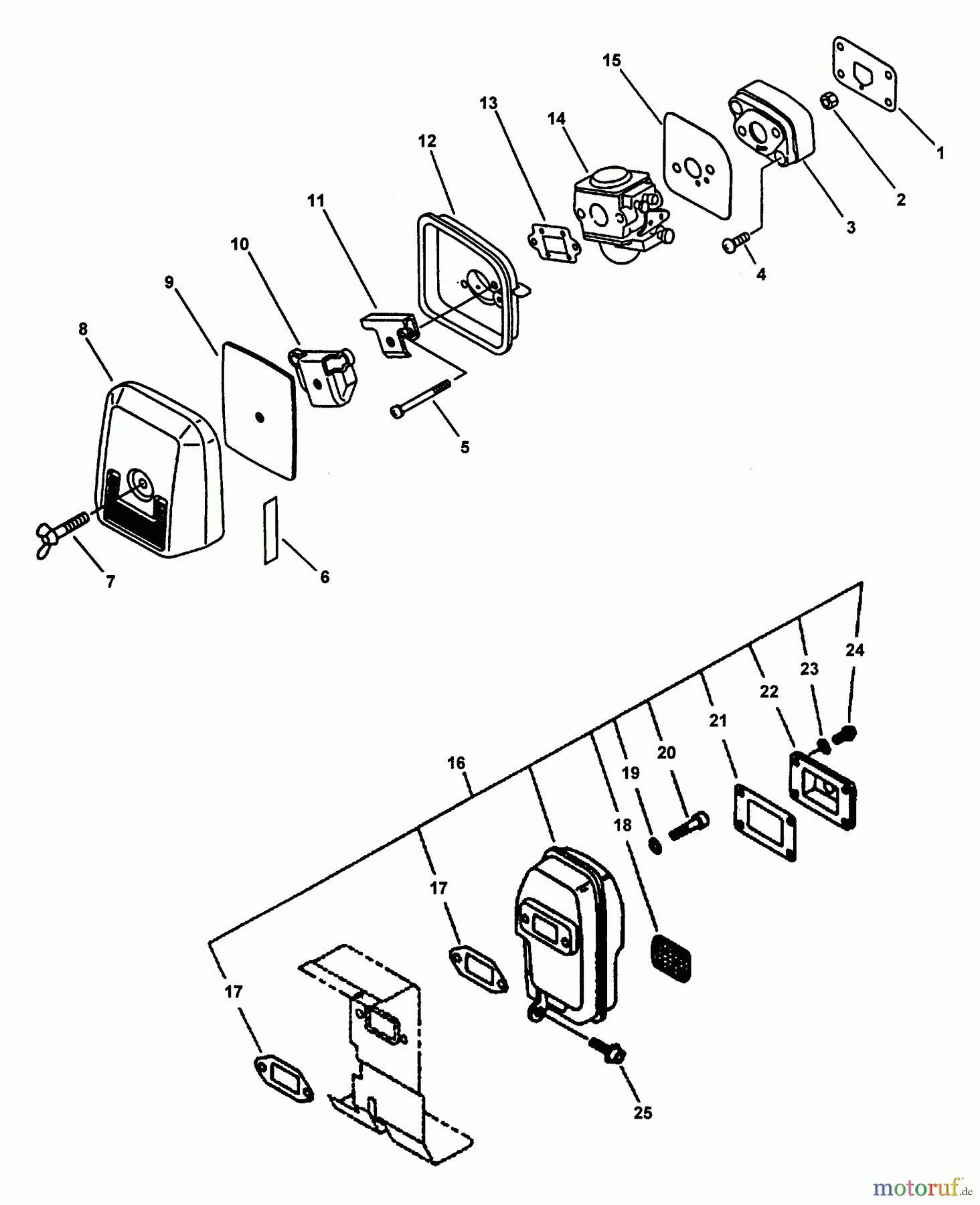  Echo Bläser / Sauger / Häcksler / Mulchgeräte	 PB-2400 - Echo Hand Held Blower (Type 1E) Intake, Air Cleaner, Muffler