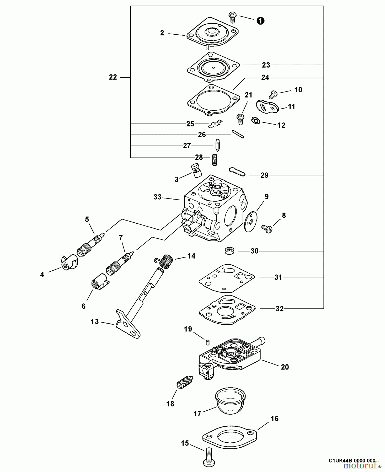  Echo Bläser / Sauger / Häcksler / Mulchgeräte	 ES-2400 - Echo Shredder/Vacuum (Type 1E) Carburetor -- C1U-K44B S/N: 519979 - 999999, CANADA - 029299 - 999999