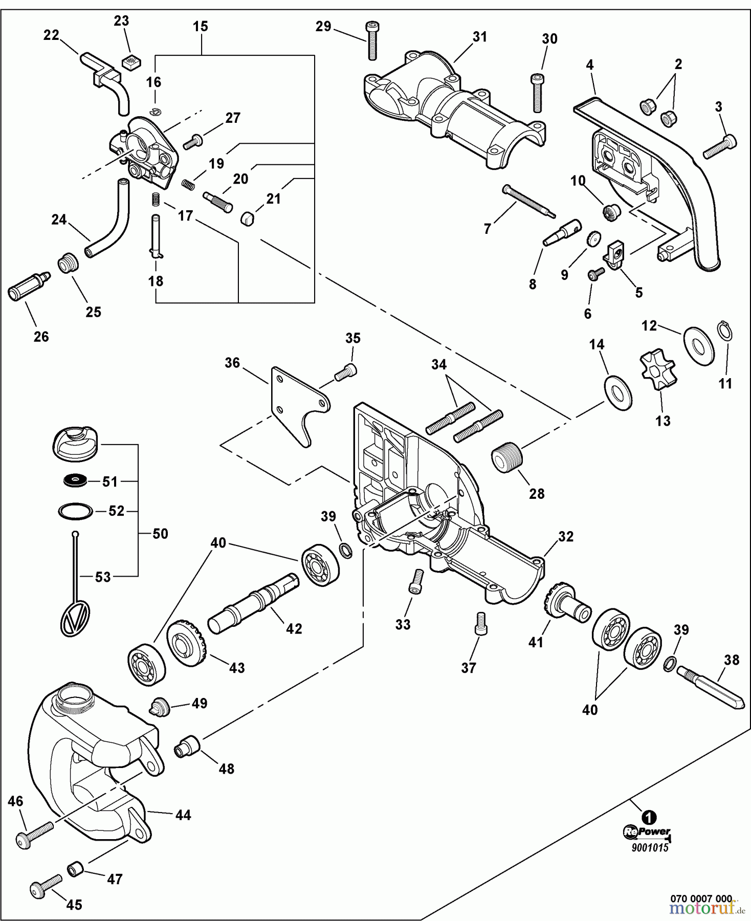 Echo Hochentaster PPT-265S - Echo Pole Saw / Pruner, S/N: E07111001001 - E07111999999 Gear Case, Auto-Oiler