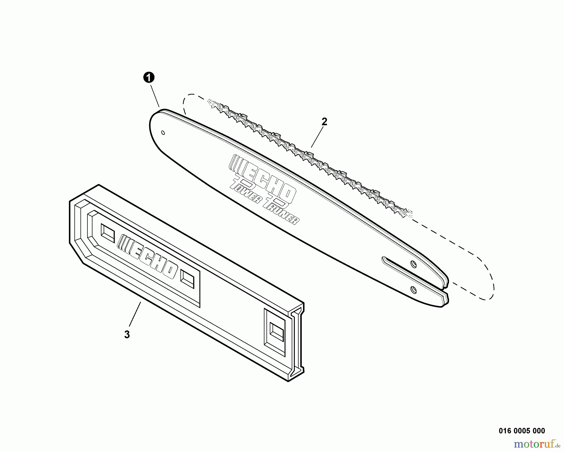Echo Hochentaster PPT-265S - Echo Pole Saw / Pruner, S/N: E10011001001 - E10011999999 Guide Bar, Saw Chain, Guide Bar Cover