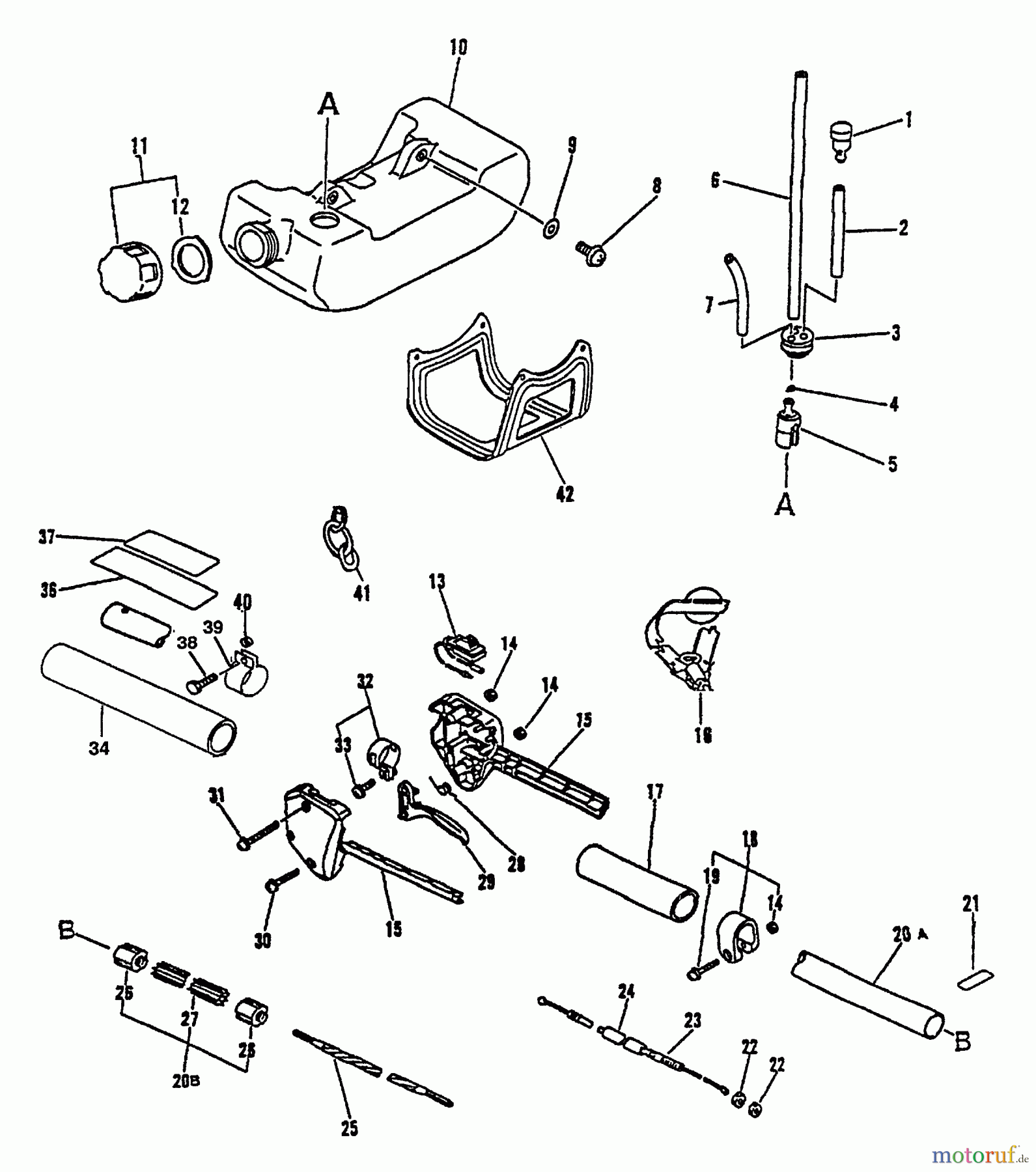  Echo Hochentaster SRS-2100 - Echo Pole Saw / Pruner Clutch, Driveshaft, Fuel System, Strap, Throttle Control