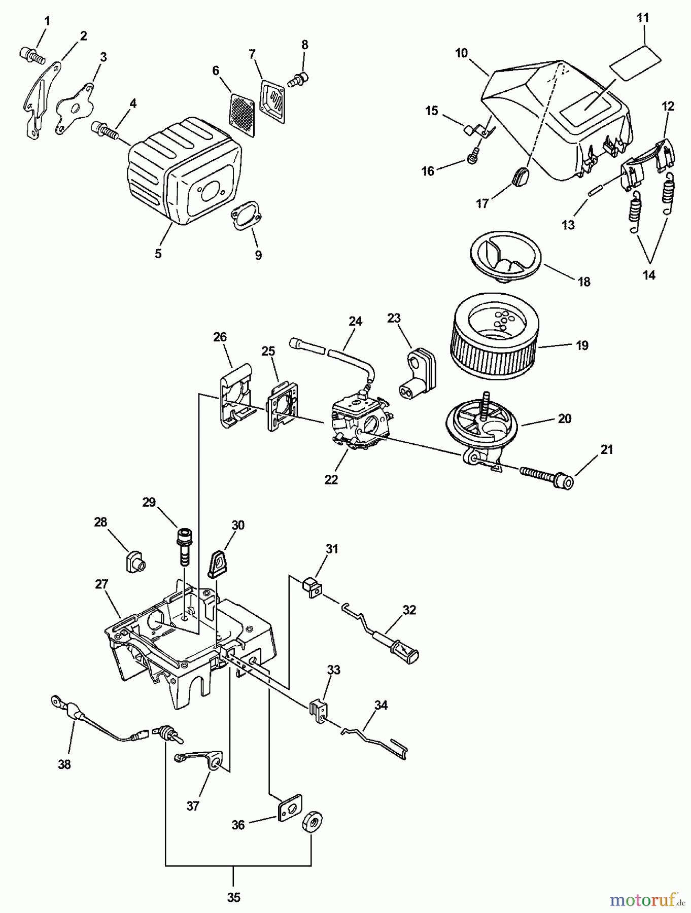 Echo Rettungssäge QV-670 - Echo Quick Vent Chain Saw, S/N: 03001001 - 03999999 Intake, Exhaust