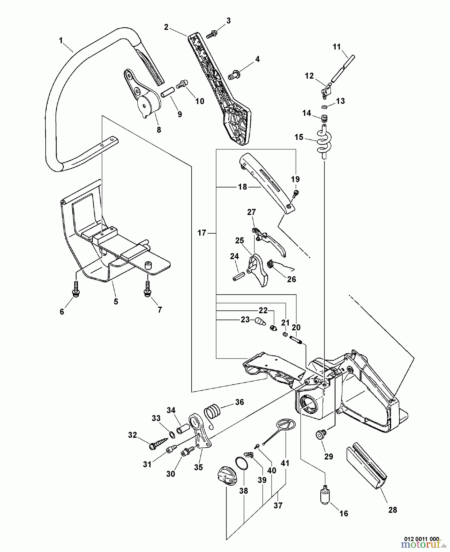 Echo Rettungssäge QV-680 - Echo Quick Vent Chain Saw, S/N: C03403001001 - C03403999999 Handles, Throttle Control