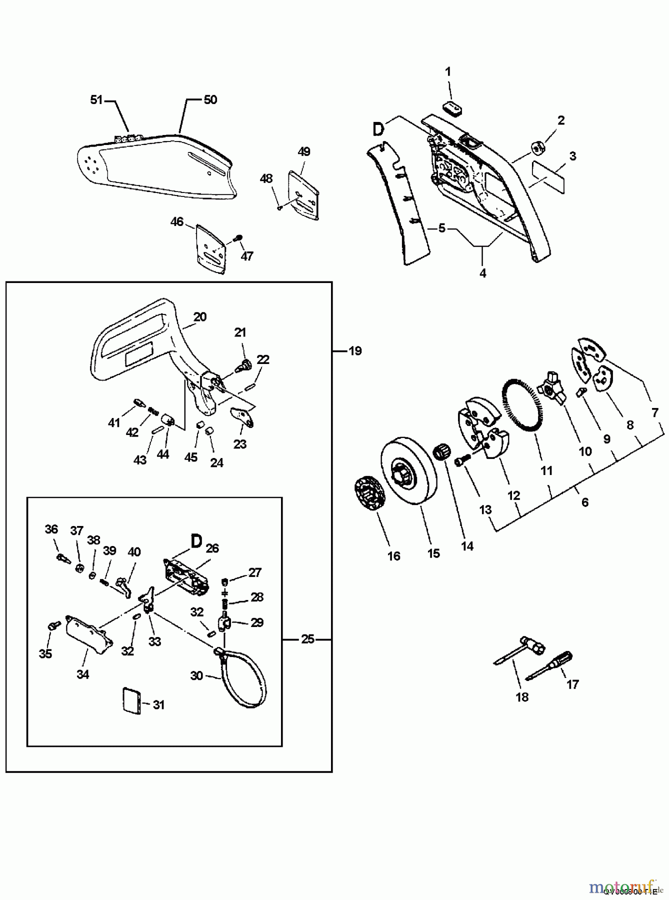 Echo Rettungssäge QV-8000 Clutch, Cutting Attachment, Chain Brake