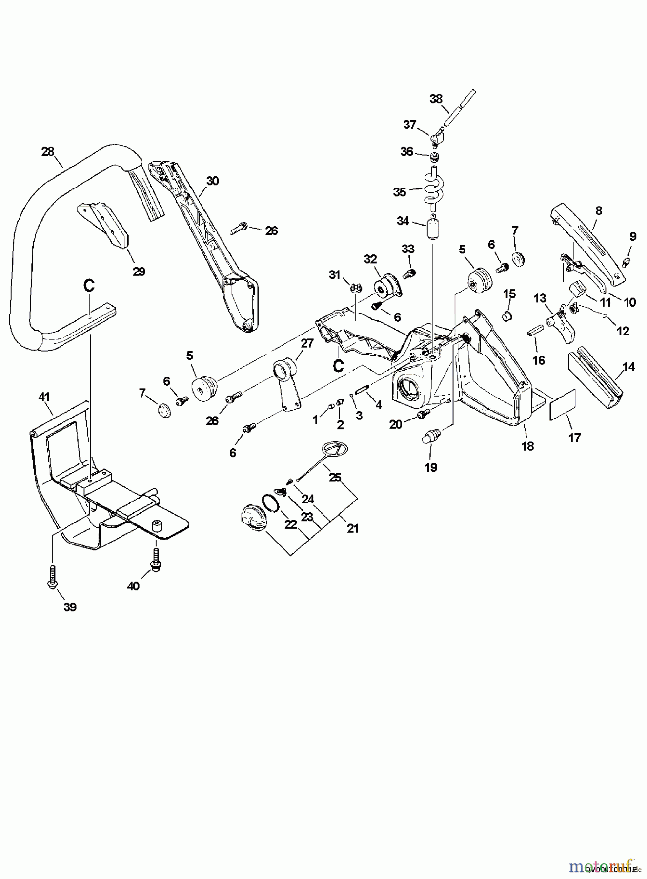 Echo Rettungssäge QV-8000 Handles, Throttle Control, Fuel System