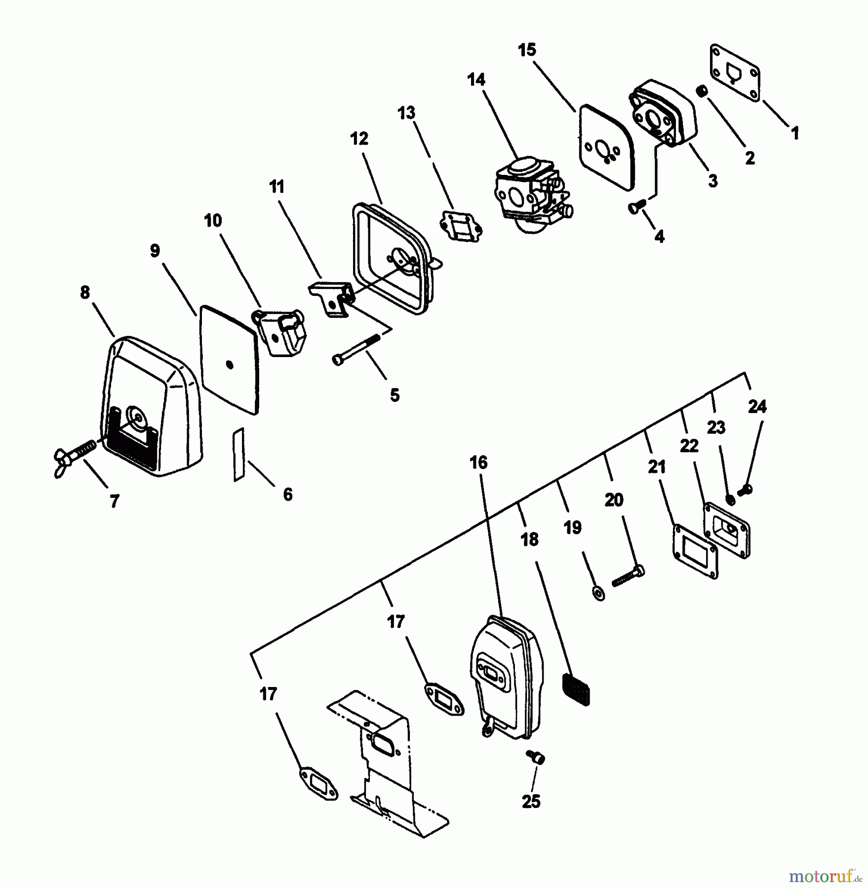 Echo Bläser / Sauger / Häcksler / Mulchgeräte PB-24LN - Echo Hand Held Blower (Type 1E) Intake, Air Cleaner, Exhaust