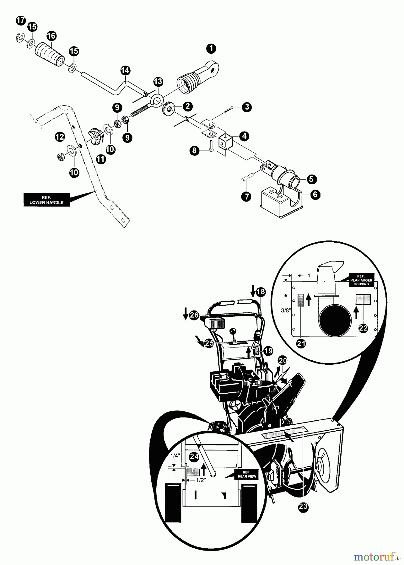 Echo Schneefräsen ST-1033E - Echo Snow Thrower Lower Chute Control, Decals