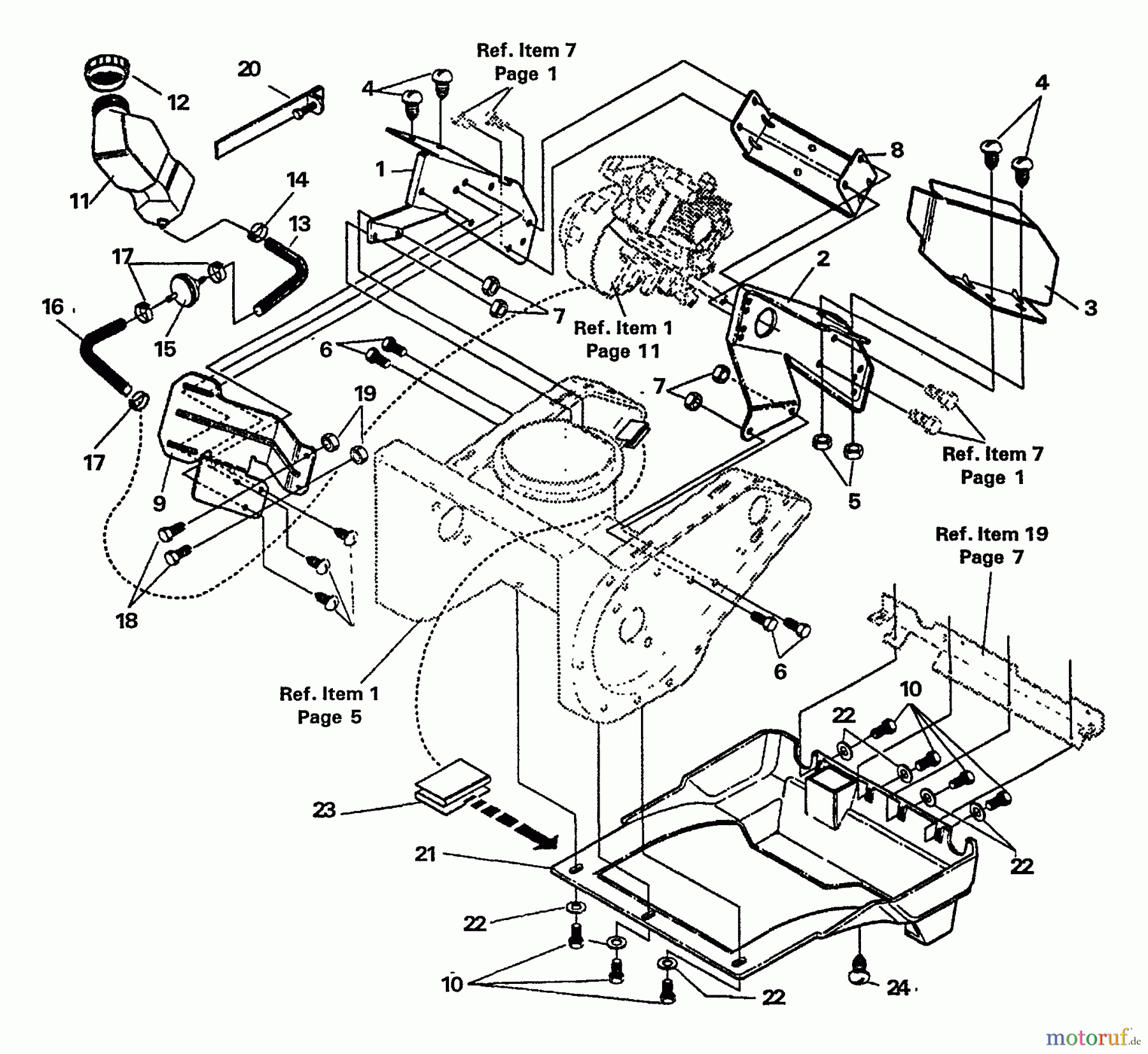 Echo Schneefräsen ST-4500 - Echo Snow Thrower, S/N: 5001018329934 - 5001171329934 Fuel System, Engine Cover